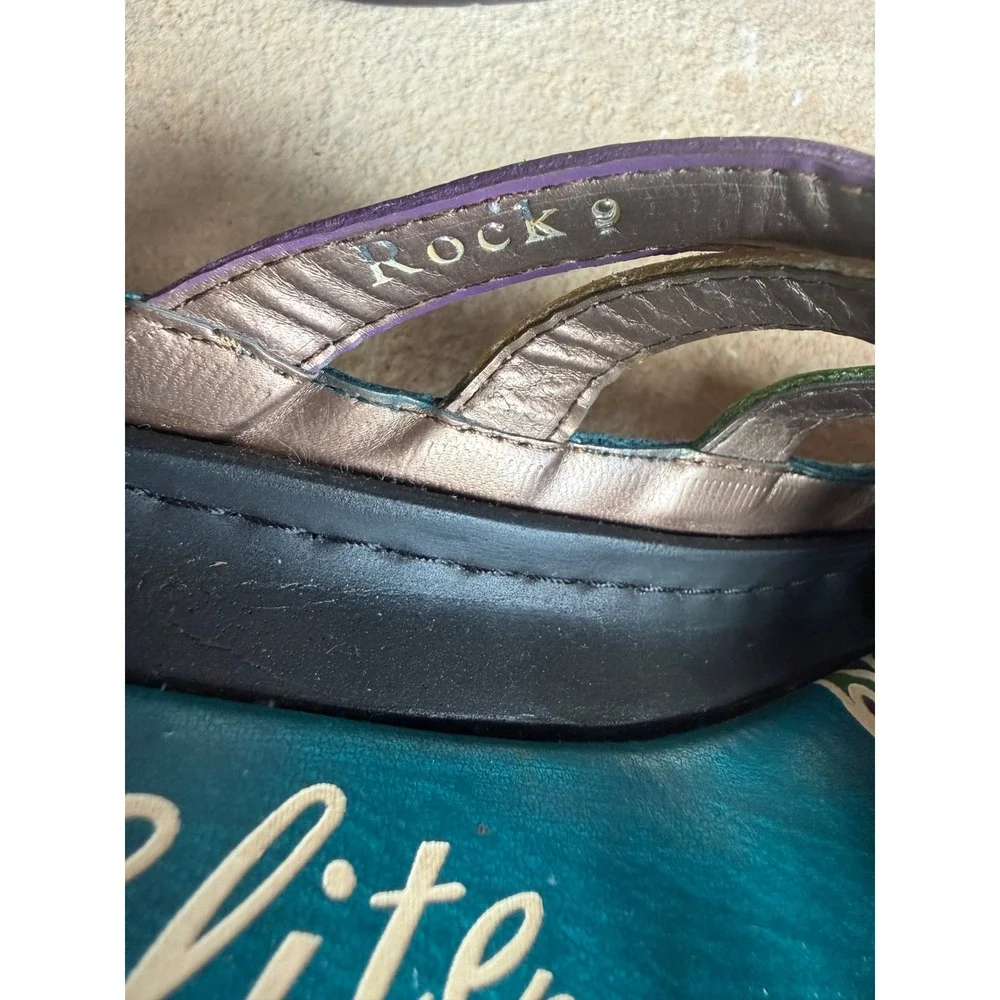 Elite by Corkys Rock Teal Multi Color Leather Artisan Sandals Women's 9 Granola
